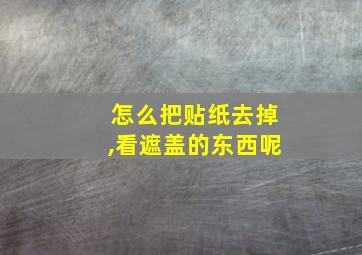 怎么把贴纸去掉,看遮盖的东西呢