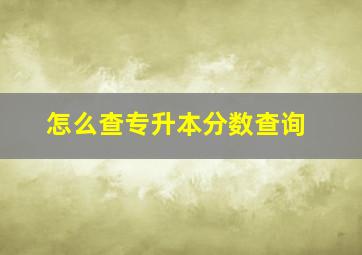 怎么查专升本分数查询