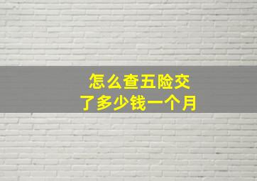 怎么查五险交了多少钱一个月