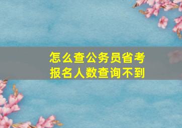 怎么查公务员省考报名人数查询不到