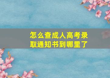 怎么查成人高考录取通知书到哪里了