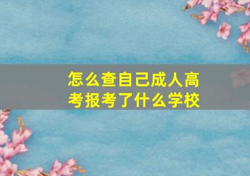 怎么查自己成人高考报考了什么学校