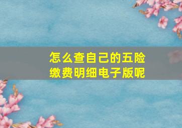 怎么查自己的五险缴费明细电子版呢