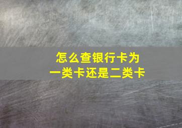 怎么查银行卡为一类卡还是二类卡