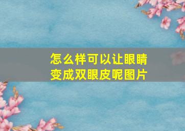 怎么样可以让眼睛变成双眼皮呢图片