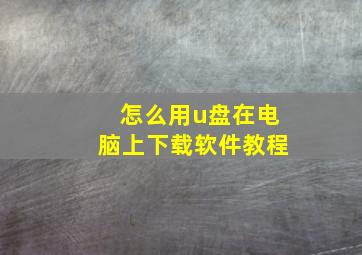 怎么用u盘在电脑上下载软件教程