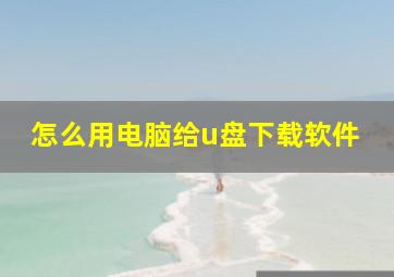 怎么用电脑给u盘下载软件