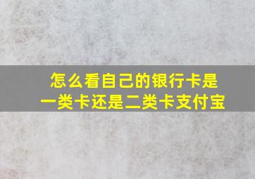 怎么看自己的银行卡是一类卡还是二类卡支付宝