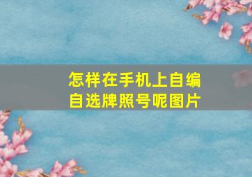 怎样在手机上自编自选牌照号呢图片