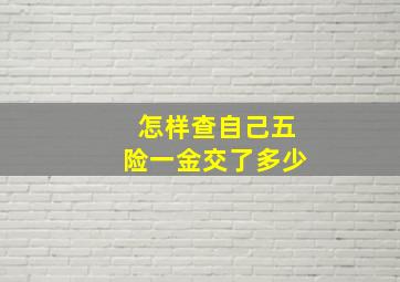 怎样查自己五险一金交了多少