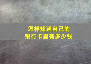 怎样知道自己的银行卡里有多少钱