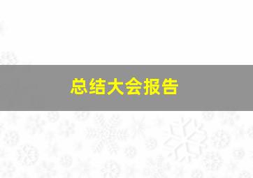 总结大会报告