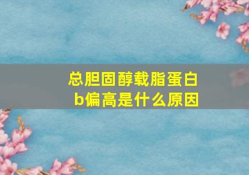 总胆固醇载脂蛋白b偏高是什么原因