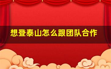 想登泰山怎么跟团队合作