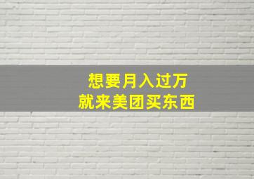 想要月入过万就来美团买东西