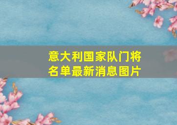 意大利国家队门将名单最新消息图片