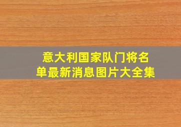 意大利国家队门将名单最新消息图片大全集