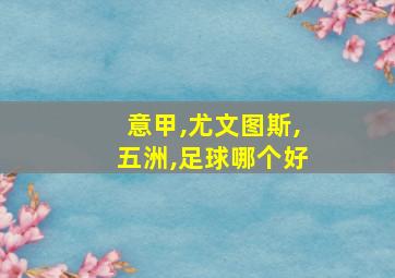 意甲,尤文图斯,五洲,足球哪个好