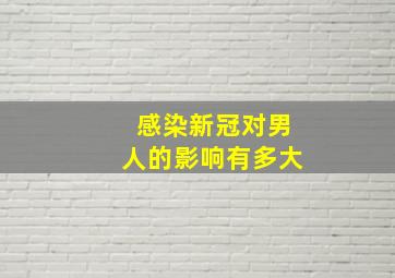 感染新冠对男人的影响有多大