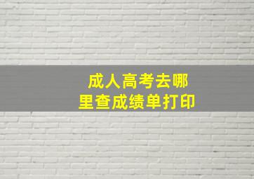 成人高考去哪里查成绩单打印