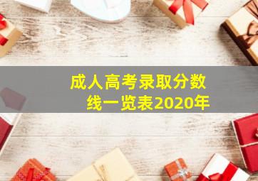 成人高考录取分数线一览表2020年