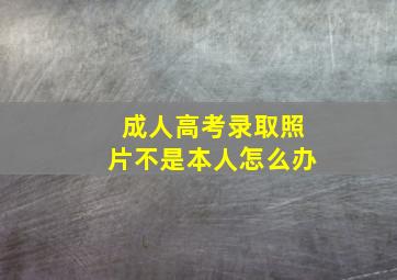 成人高考录取照片不是本人怎么办