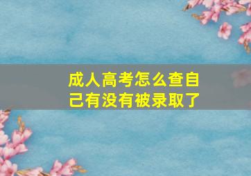 成人高考怎么查自己有没有被录取了