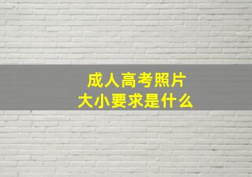 成人高考照片大小要求是什么