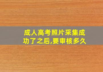 成人高考照片采集成功了之后,要审核多久