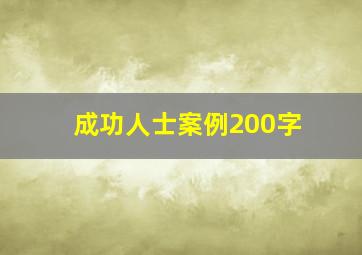 成功人士案例200字