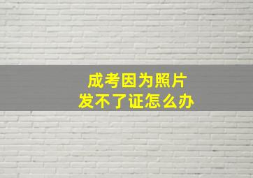 成考因为照片发不了证怎么办