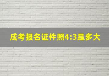 成考报名证件照4:3是多大