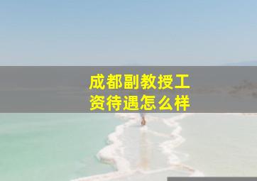 成都副教授工资待遇怎么样