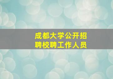 成都大学公开招聘校聘工作人员