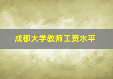 成都大学教师工资水平