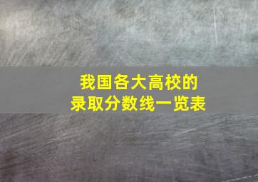 我国各大高校的录取分数线一览表