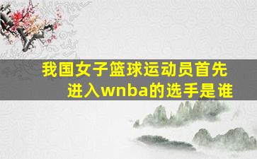 我国女子篮球运动员首先进入wnba的选手是谁