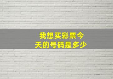 我想买彩票今天的号码是多少