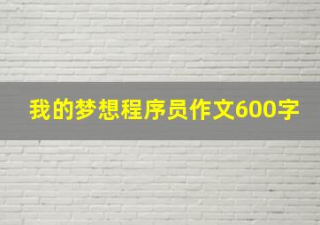 我的梦想程序员作文600字