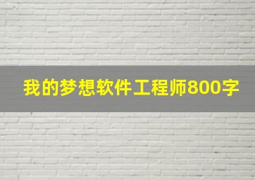 我的梦想软件工程师800字