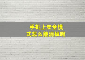 手机上安全模式怎么能消掉呢