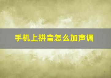 手机上拼音怎么加声调