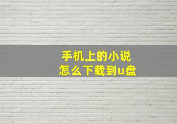 手机上的小说怎么下载到u盘