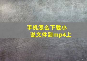 手机怎么下载小说文件到mp4上