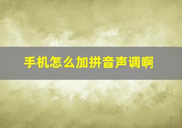 手机怎么加拼音声调啊