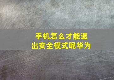 手机怎么才能退出安全模式呢华为