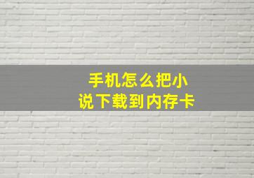 手机怎么把小说下载到内存卡