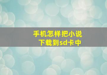 手机怎样把小说下载到sd卡中