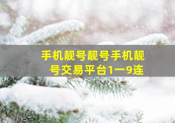 手机靓号靓号手机靓号交易平台1一9连