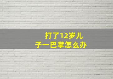 打了12岁儿子一巴掌怎么办